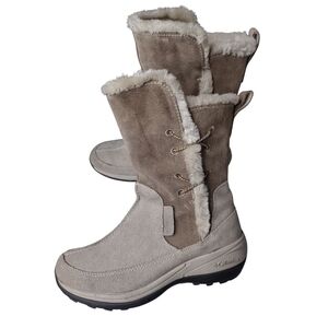 Columbia Delancey Sherpa Lined Boots Water resistance Size 5.5 Tan Suede Color